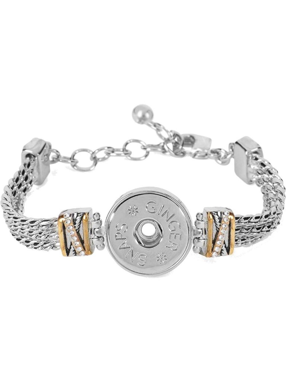 Interchangeable Mixed Metal Bracelet | Adjustable Snap Jewelry | Custom Button